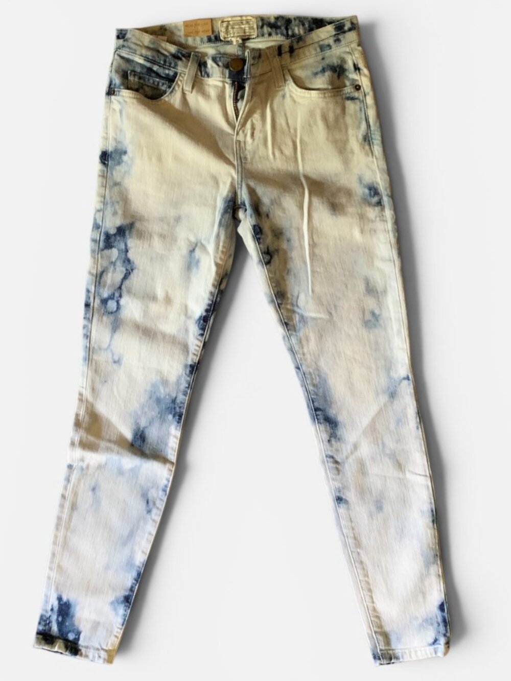 Current/Elliott Jeans Womens 27 Indigo Tie Dye Acid Wash The Stiletto